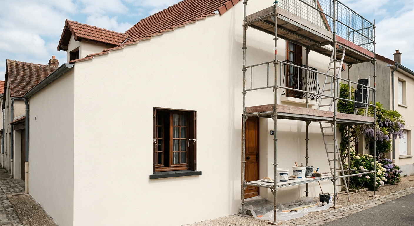 Ravalement de façade d'une maison à Saint-Sulpice par un artisan façadier